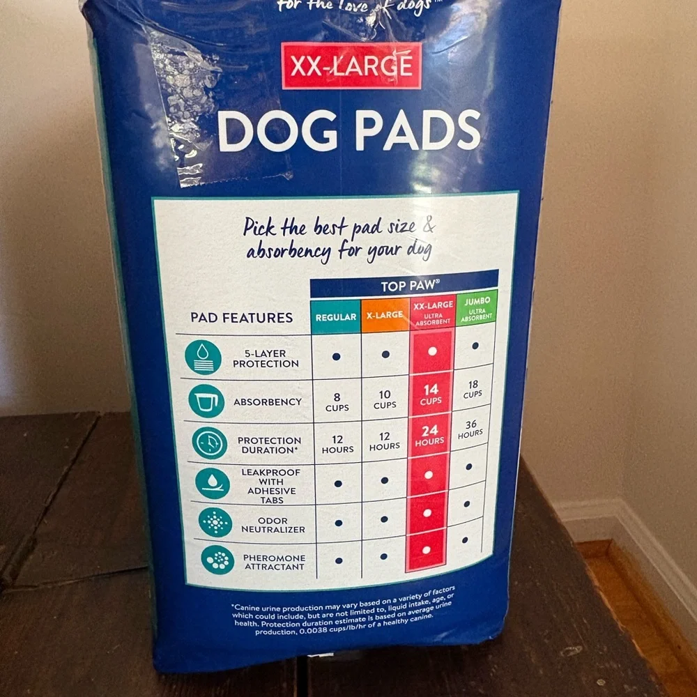 Top Paw XX-Large Dog Pads 50-Count 27.5 in L by 44 in W and Xtra Set of Dog Pads